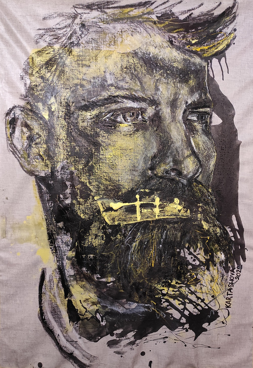 128_1_Viktoriia Kartashova, No more Fear  No more fear. Ukraine. War. Tears. Blood. canvas, 150x110 cm, 2022