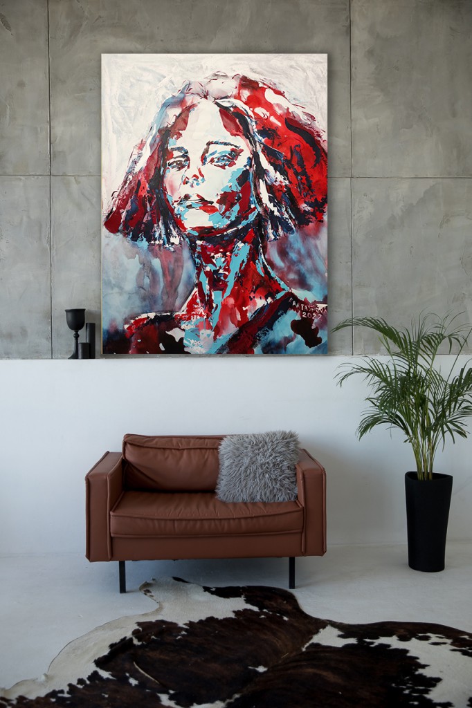 128_1_Viktoriia Kartashova, No more Fear  No more fear. Ukraine. War. Tears. Blood. canvas, 150x110 cm, 2022